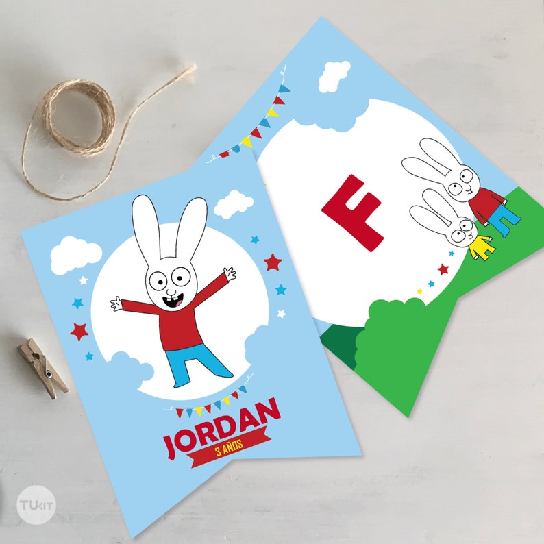 Printable Kit Simon the Rabbit Bunnies Rabbit Printable Birthday ...