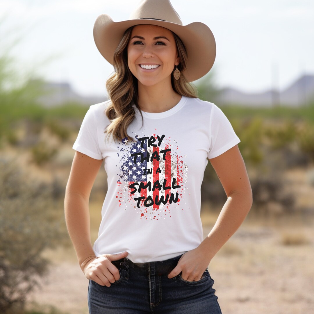 Try That In A Small Town Flag T-Shirt - Loudoun County Republican - Foto 5