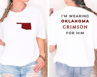 Ich trage Oklahoma Red, OU auseinander passende T-Shirt, OU Früher Tshirt für Damen, Oklahoma Universität Tshirt, OU Softball Shirt OU Football Shirt