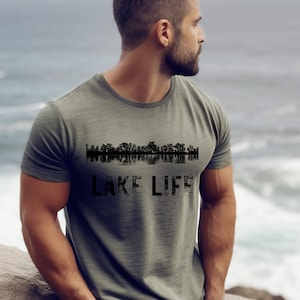 Mens Lake Life Shirt voor mannen Lake shirt heren meer vakantie camping shirt zomercadeau voor mannen lake mode shirt voor lake house vakantie shirt