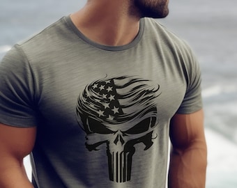 Camicia Bella e Canvas Trump 2024, camicia elettorale Trump Vance 2024, camicia Trump Punisher, Vance 2024, camicia Presidente Trump e Vance VP