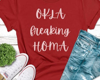 Womens Oklafreakinghoma Tshirt für Damen, Boomergrunder Tshirt, Oklahoma Universität Tshirt, OU Softball Shirt, OU Fussballshirt, OU