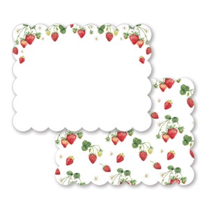 Ausgebossenes Erdbeer-Briefpapier | Süße Briefpapier Geschenkidee für sie | Schreibtischpapier Erdbeeren | Obst Designtes Briefpapier