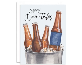 Happy Beer-thday Brew Birthday Greeting Card | Beer Lover Card | Birthday Card For Husband | Dad Birthday | Fun Birthday Card For Him