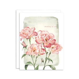 rosas da aguarela que pensam de você cartão comemorativo | Cartão floral para amigos | Amizade Cartão Comemorativo | cartão de incentivo | Papelaria Betty