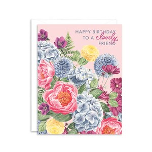 Alles Gute zum Geburtstag zu einem schönen Freund Blumen Grußkarte | Blumenstrauß-Geburtstagskarte | Bester Freund Karte | Blumen-Liebhaber-Geburtstagskarte