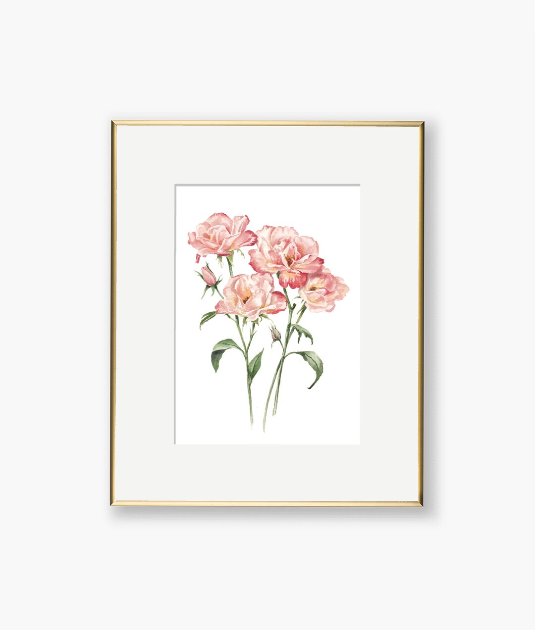 Watercolor Spray Roses Print | Blush Pink Roses Art Print | Watercolor ...