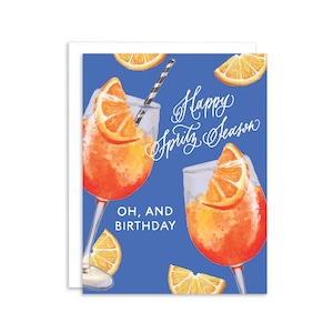 de voeux d'anniversaire et de saison de spritz heureux | Carte de célébration d'anniversaire d'été | à votre santé carte d'anniversaire | Carte d'anniversaire meilleur ami
