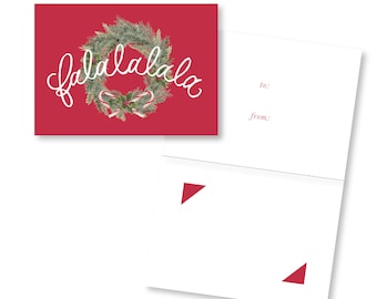 FALALALA Wreath Gift Card Holder | Festive Gift Card Holder For Friend, Co-Worker, Neighbor, Family or Teacher | Stocking Stuffer Gift Idea