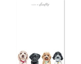 Goldendoodle Notepad | Desktop Accessories | To-Do List | Gift for the Organized Girl | Golden Doodle Art | Housewarming Gift | Hostess Gift
