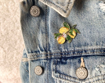 Lemon Branch Enamel Pin | Lemons Lapel Pin | Freshly Squeezed Pin Flare | Denim Jacket Flare | Backpack Embellishment | Pin Collection