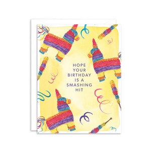 Aniversário sensacional da batida do Pinata de <br> Entrega Rápida? Cartão de aniversário festivo | o divertimento caçoa o cartão de aniversário | Cartão de aniversário colorido da Piñata