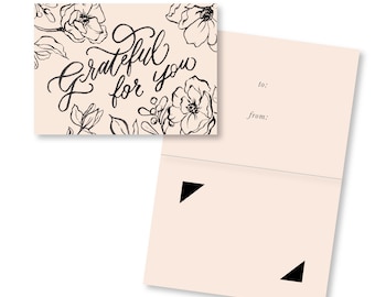 Grateful For You Card Holder | Any Occasion Gift Card Holder | Feminine Gift Card Holder | Floral Gift Card Holder