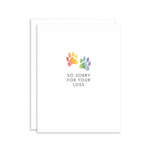 Pérdida de mascotas Rainbow Paws Simpatía Tarjetas de felicitación