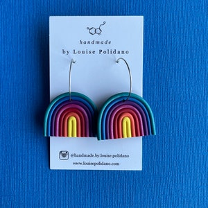 RAINBOW : Polymer Clay Earrings, Handmade Studs, Art Jewellery, Unique Pieces, One of a kind