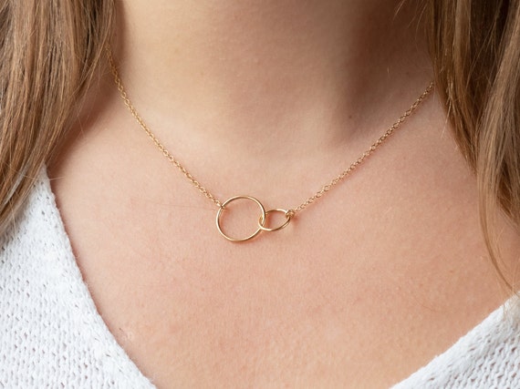 Buy Two Circle Necklace Infinity Necklace Gift for Girlfriend Gift