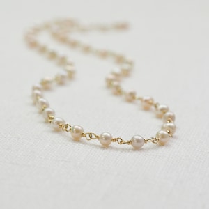 Dainty Pearl Choker: 14k Gold Filled Beaded Necklace