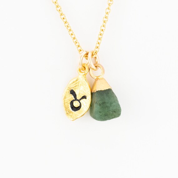 Emerald taurus necklace deals