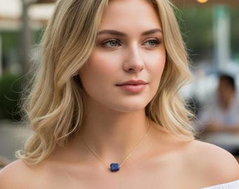 Lapis Lazuli Choker: 14k Gold Filled or Sterling Silver, September Birthstone