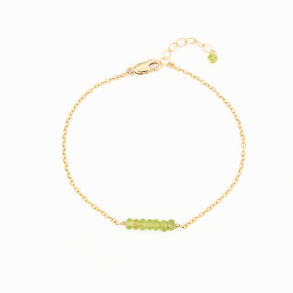 Peridot Bracelet  August Birthstone Bracelet  Peridot Beaded Bracelet  Layering Bracelet Peridot Jewelry Bracelets