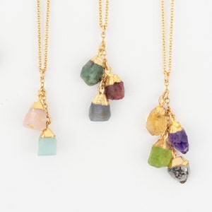 Custom Crystal Necklace for Mom Raw Birthstone Family Necklace for Grandma Mother&#39;s Day Gift for Mom Crystal Necklace for Wife Gifts for Her