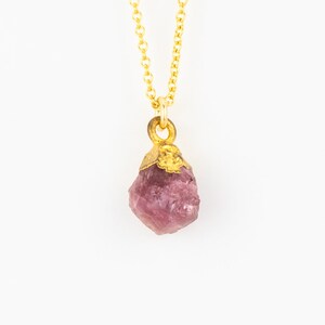 July Birthstone Necklace  Raw Ruby Necklace  July Birthday Gift  Gold Ruby Necklace  Silver Ruby Necklace  July Gift