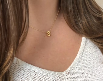 Gold Initial Necklace  Dainty Letter Necklace  14K Gold Filled Name Jewelry Mother's Day Gift for Mom Gift for Girlfriend Necklace for Her