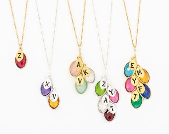 Birthstone Necklace Mothers Day 