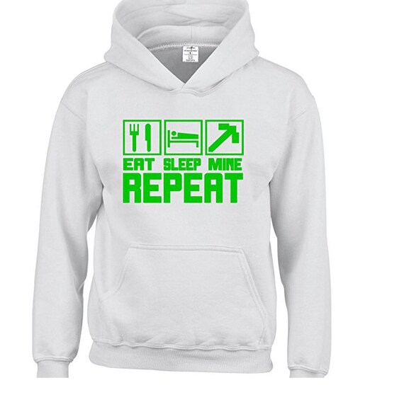 Eat Sleep Game Repeat Kids Hoodie Hooded Sweatshirt Gaming Gamer Ages 3-13