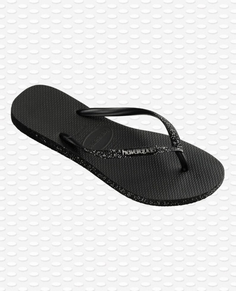 havaianas black slim sparkle
