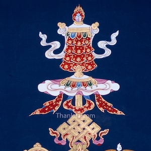 Ashtamangal &quot;Eight Auspicious Symbols&quot; | Tibetan Handmade Painting | Buddhist Lucky Symbol | Wall Decor | Spiritual Gift