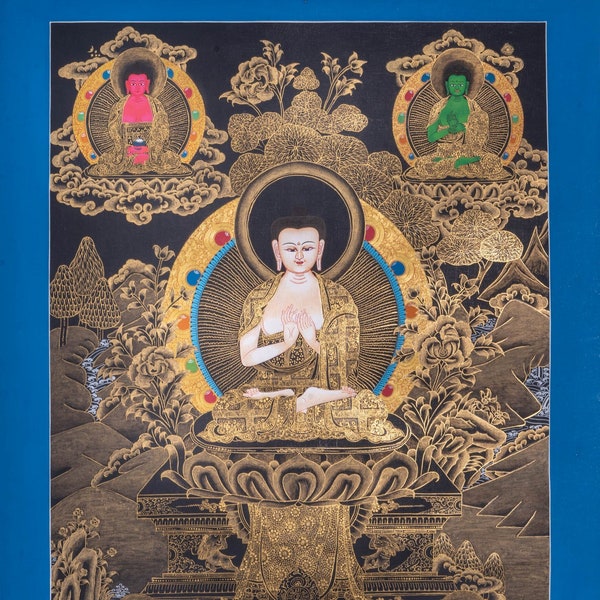 Mother's Day Sale - Dhyani Buddha Vairocana Thangka | The Buddha of Radiant White light | Traditional Art | Wall Hanging | Home Decor