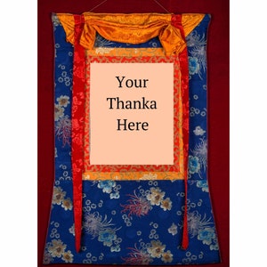 Customized Silk Brocade for Thangka | Custom Installation | Frame for your Tibetan art | Built to order Wall Decor