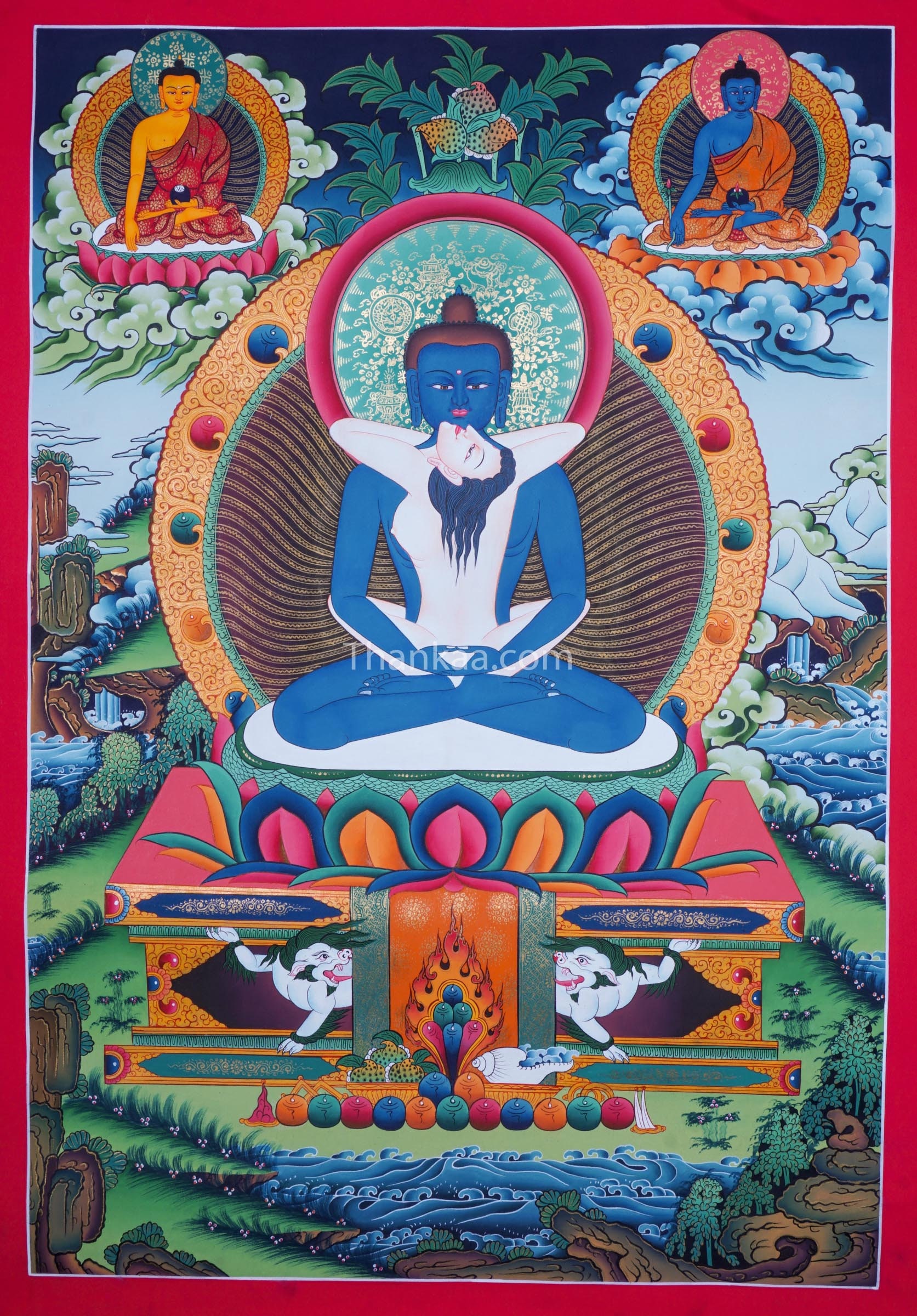 普賢菩薩ヤブユム菩薩タンカ｜チベットの手作り絵画｜スピリチュアル