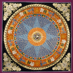 OM Mantra Art  Mantra Mandala Thangka Handmade Thangka Painting   Perfect for meditation altar Home Decor