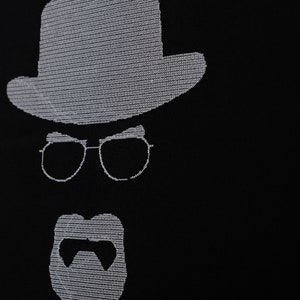 Breaking bad poster Embroidery canvas picture Walter White minimal art Heisenberg geek cool poster Modern cross stitching Black and white image 2