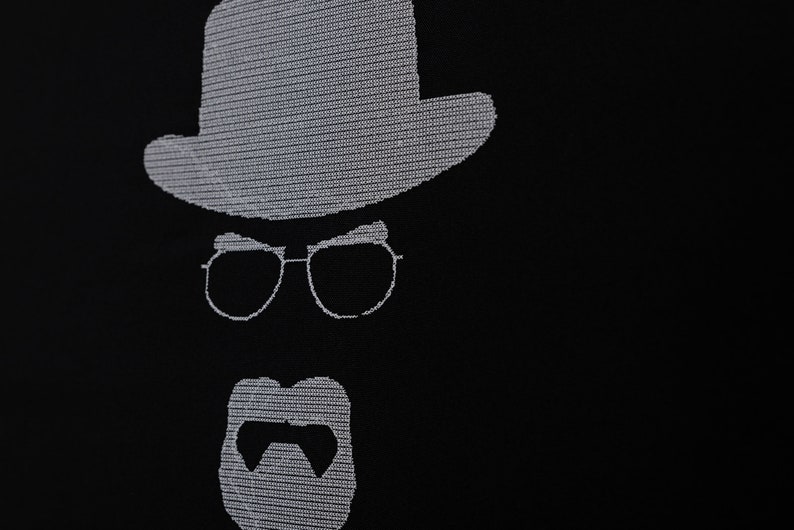 Breaking bad poster Embroidery canvas picture Walter White minimal art Heisenberg geek cool poster Modern cross stitching Black and white image 2