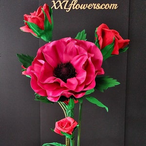 Giant Self- Standing Big Flower Composition / Giant Flowers / Wedding Decor/ Props for photoshoots  / White Narcissus / Salon Decor /Anemone