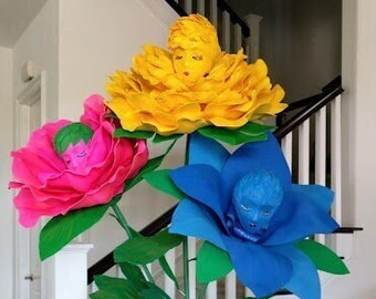 Alice in Wonderland\ event flower decor\ giant flowers\ wedding decorations