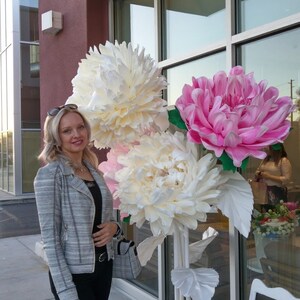 Giant Bouquet of Peonies / Large Peony / Pink Peony / White Peony / Flowers with Stems / Large Flowers / Giant Flowers / Wedding Decor