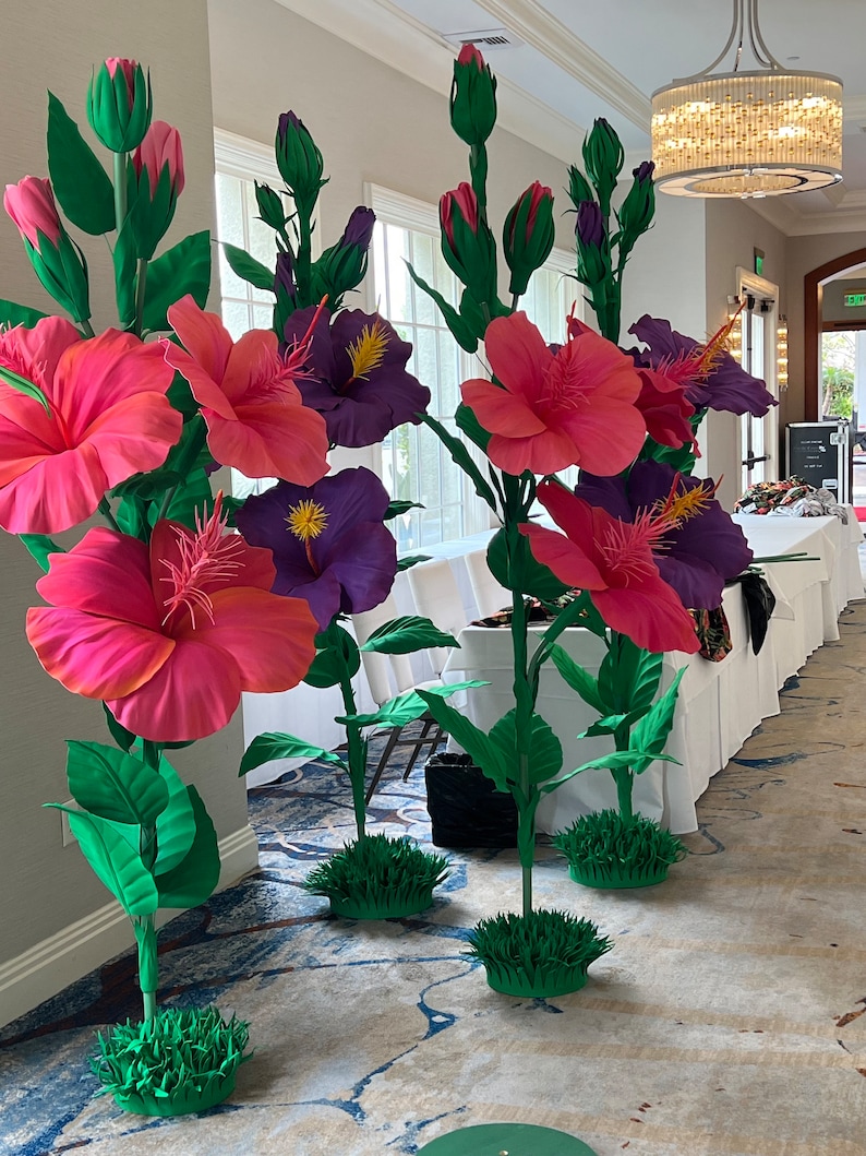 Hibiscus Flowers Cluster / Event Gala Giant Flower Decor Bouquet ...