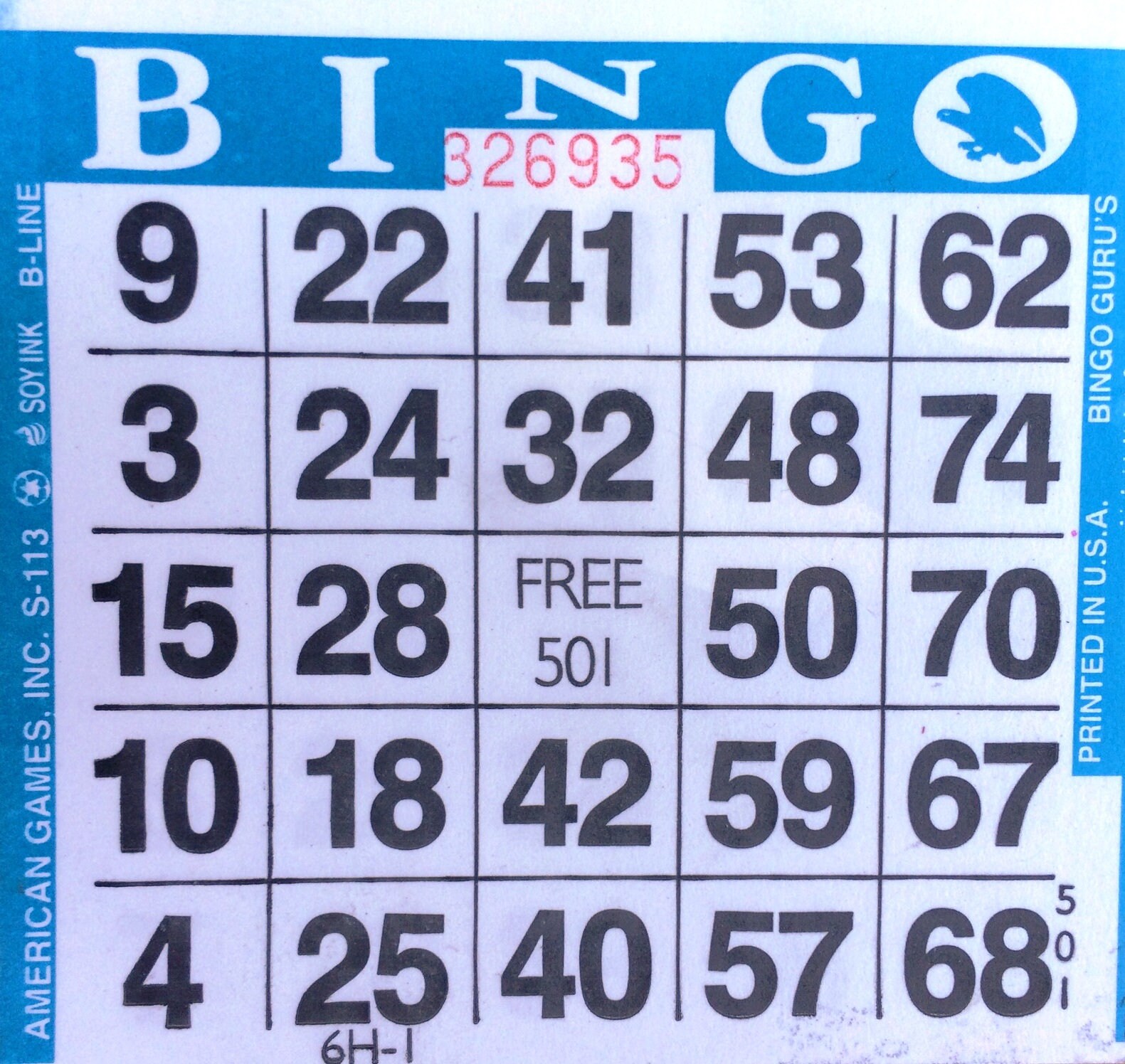 1 on Blue Bingo Paper Card Sheets 500 Sheets Per Pack by Etsy