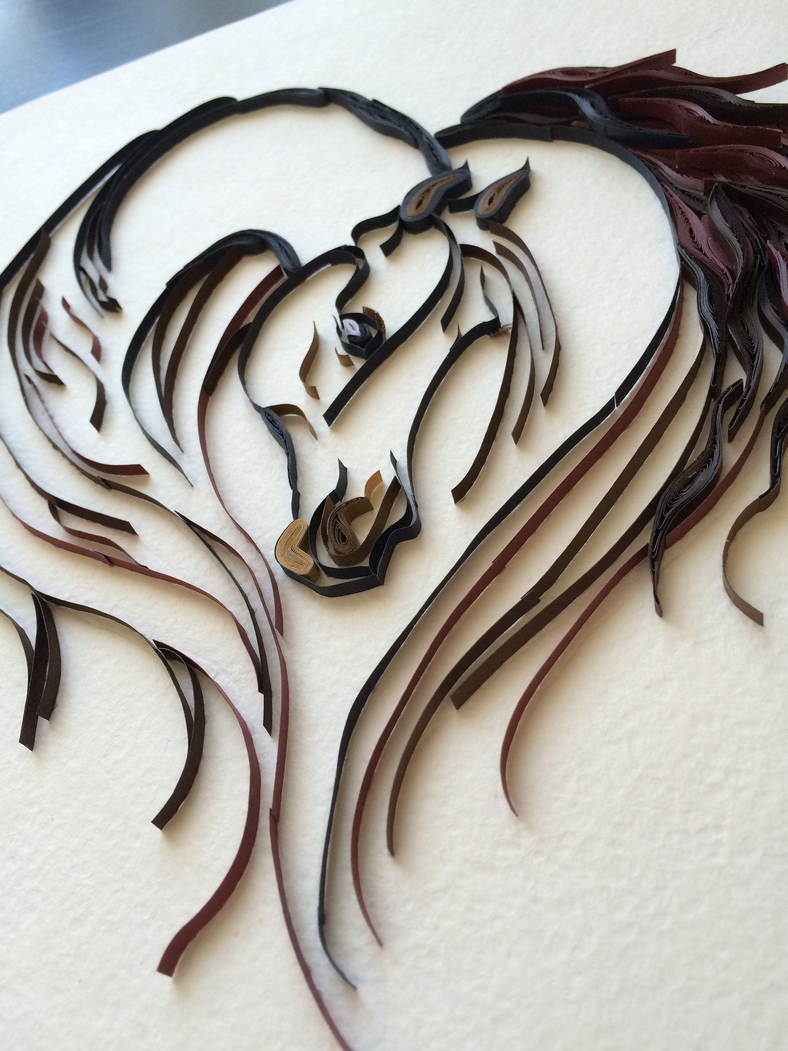 Quilling horse paper horse art home paper strips painting wall Etsy