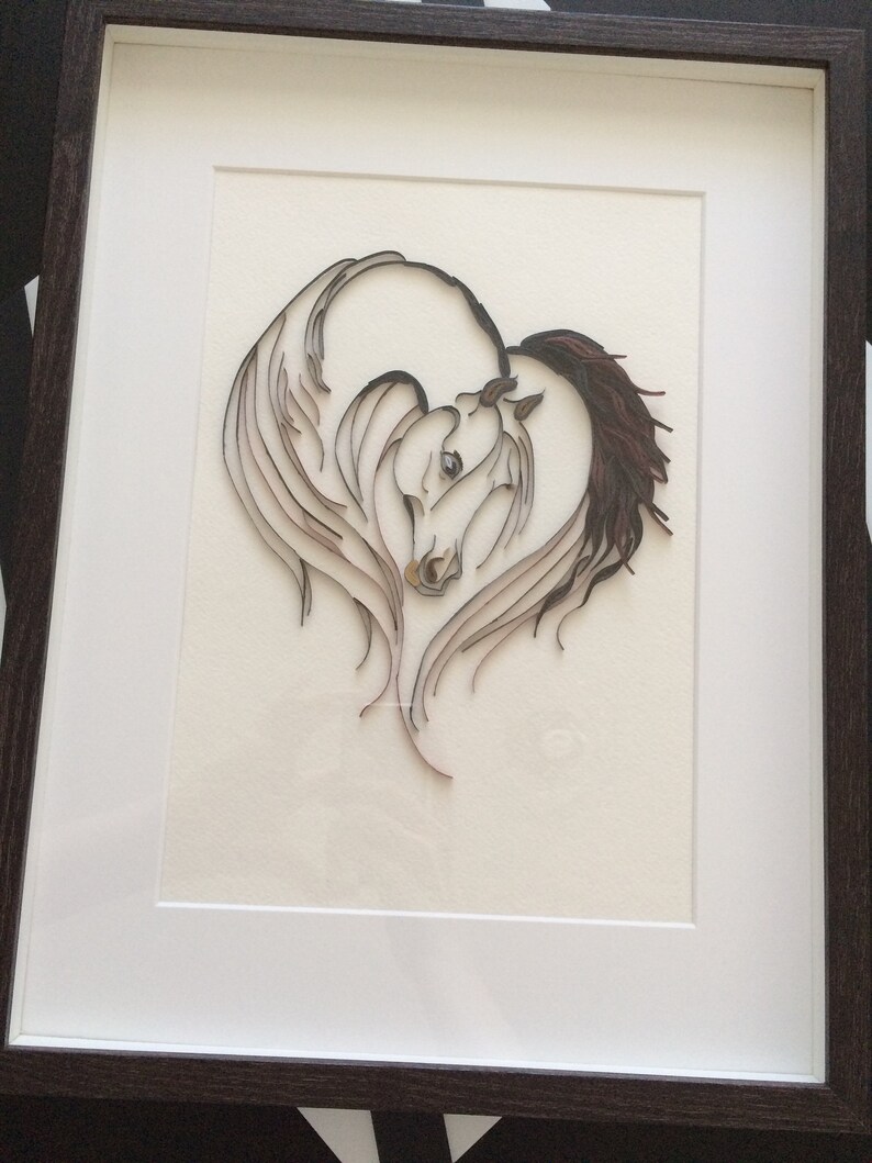 Quilling horse paper horse art home paper strips painting wall Etsy