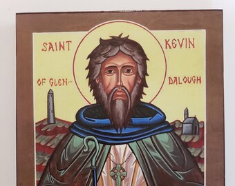 Bird-Lovers Dublin; Handmade Plaque St Kevin: Patron of Birds