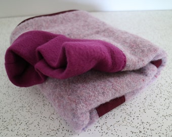 speckle in mauve...winter coat for a small dog in vintage wool blend blanket and fleece