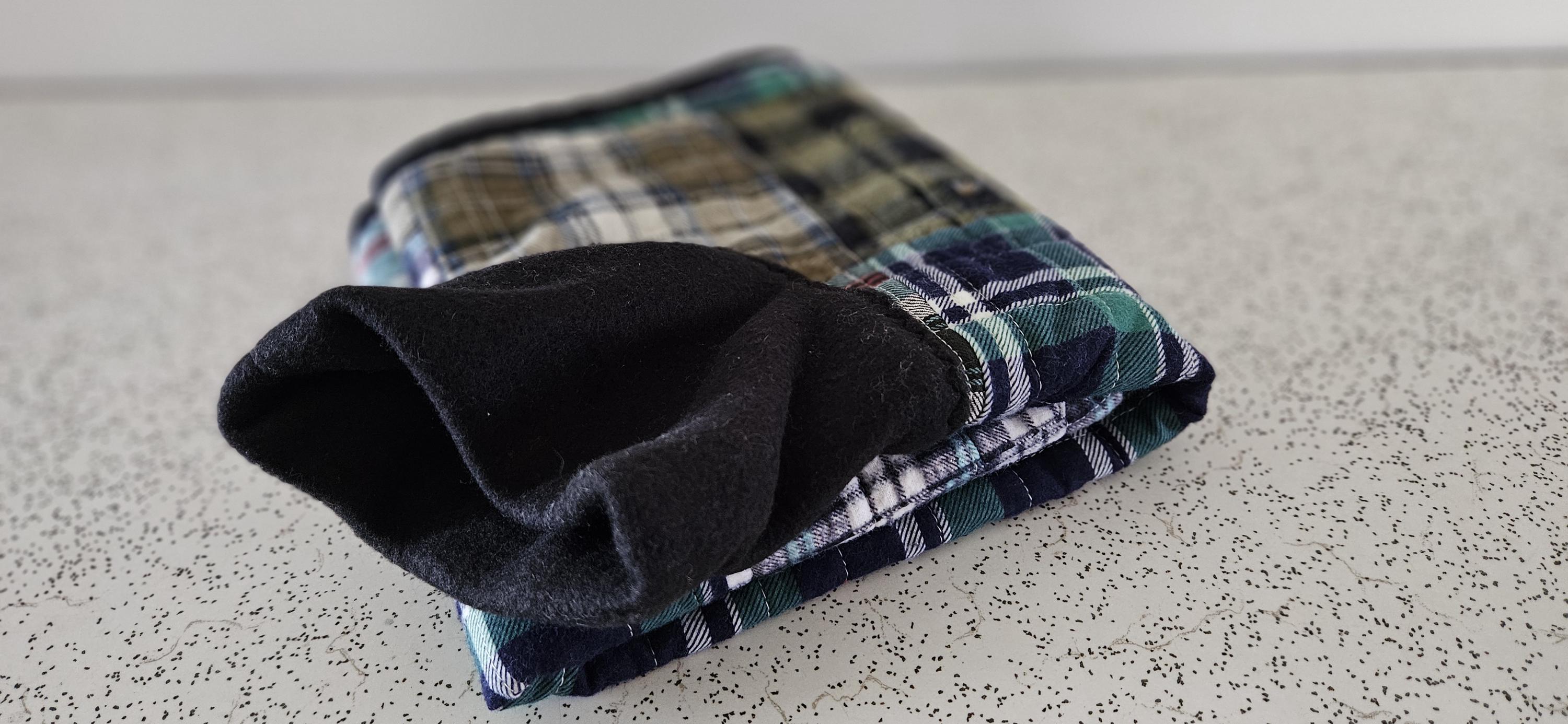 patchwork plaid...winter coat for a whippet in quilted recycled cotton flannelette and fleece