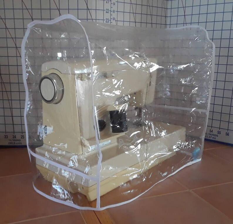 Protective Dust Cover with Pockets for Sewing Machine Clear Plastic