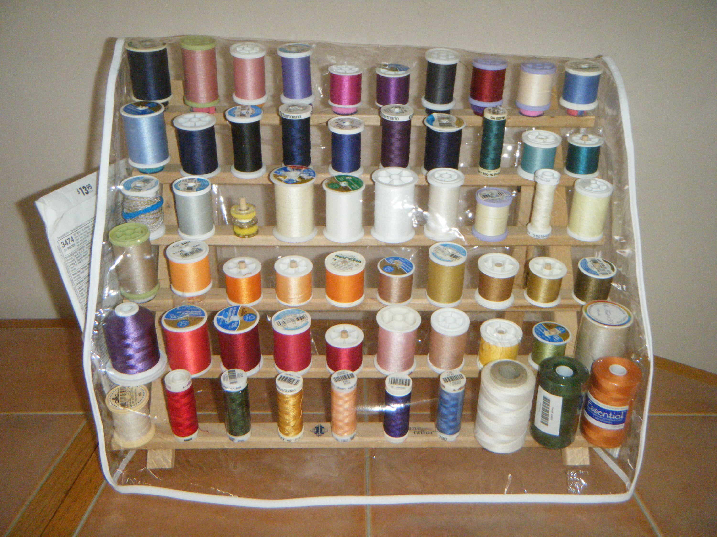 Dust Cover With Pockets for Thread 60 Spool Rack Clear Plastic Etsy