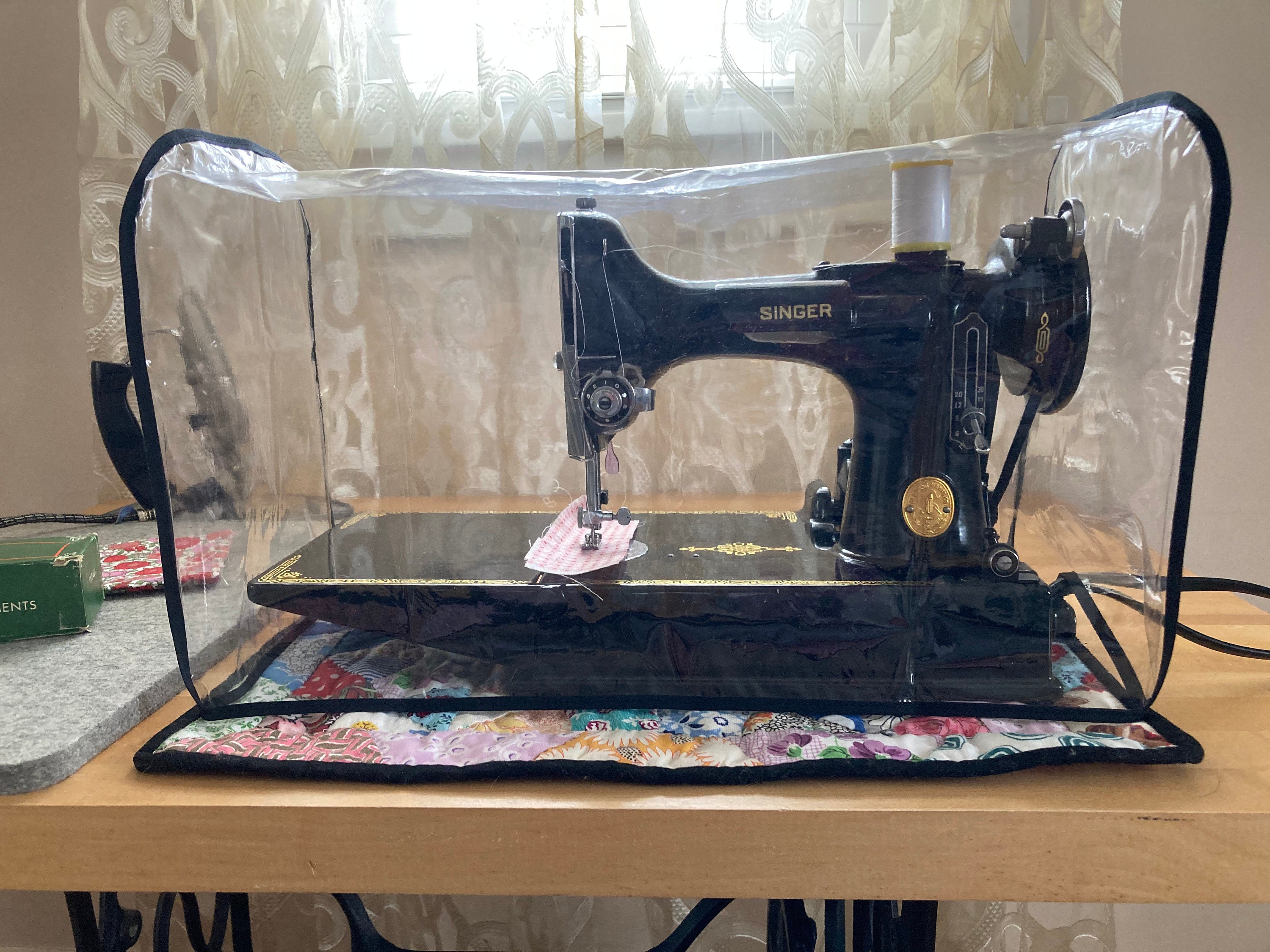 Vintage Sewing Machine Fabric Panel 